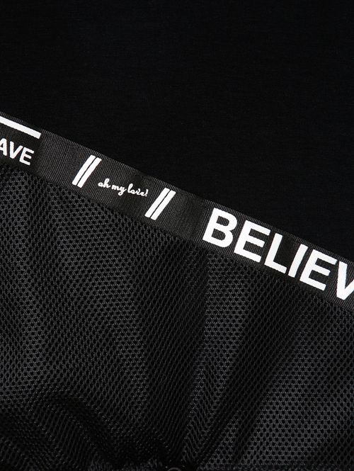 Blusa Manga Curta Juvenil Para Menina - Preto