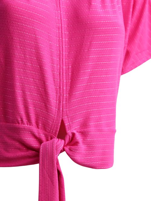 Blusa Manga Curta com Amarração Autentique Feminin Rosa Pink