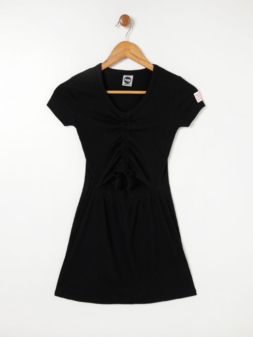 Vestido Juvenil Para Menina - Preto