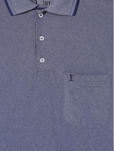 Polo Manga Curta Plus Size Masculina Azul