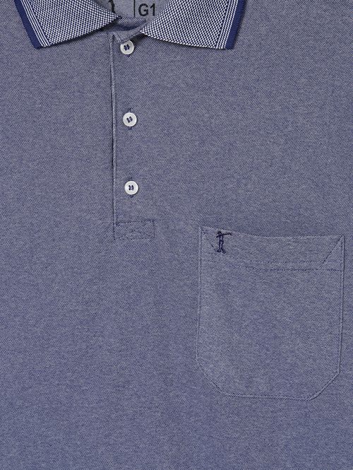 Polo Manga Curta Plus Size Masculina Azul