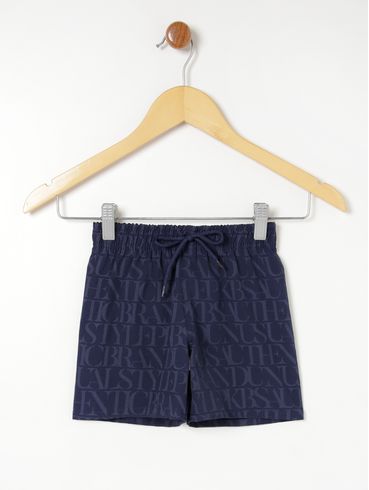 Bermuda Estampada Infantil- Azul Marinho