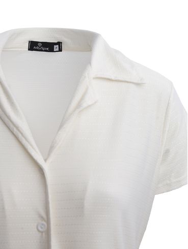 Camisa Alongada Autentique Feminina Off white