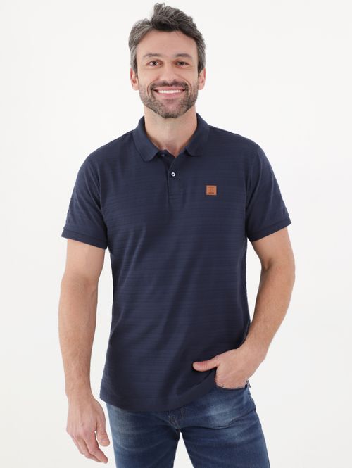 Polo Manga Curta Masculina Azul Marinho