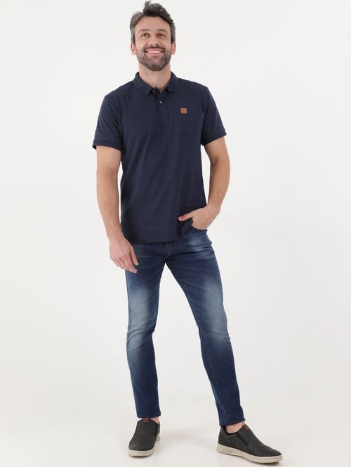Polo Manga Curta Masculina Azul Marinho
