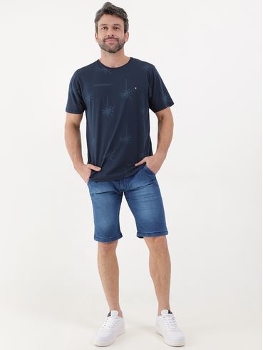 Camiseta Manga Curta No Stress Masculina Azul Marinho