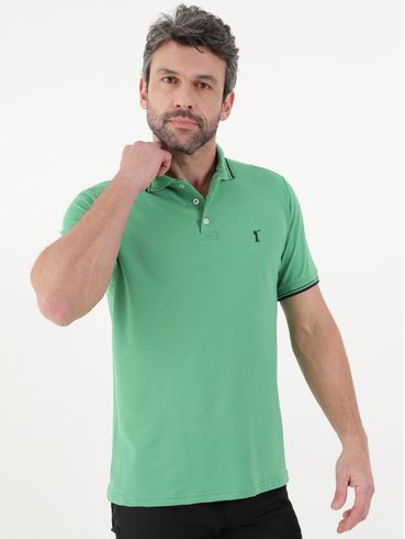 Polo Manga Curta Masculina Verde