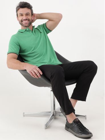 Polo Manga Curta Masculina Verde