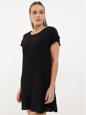 Vestido Manga Curta Autentique Feminino Preto