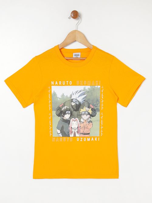 Camiseta Manga Curta Naruto Juvenil- Laranja