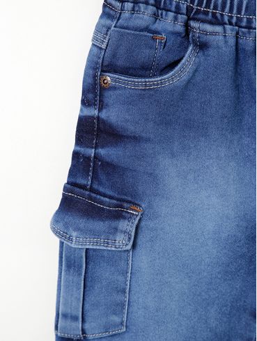 Bermuda Jeans Infantil Para Menino - Azul