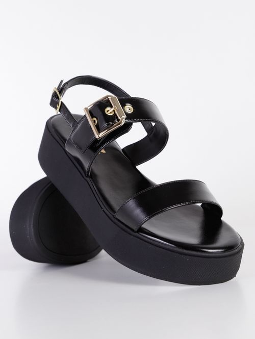 Sandália Flatform Quiz Feminina Preto