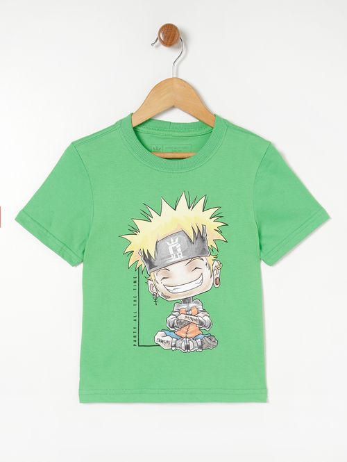 Camiseta Manga Curta Naruto Infantil Para Menino - Rosa