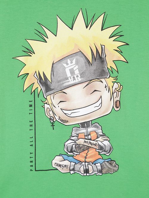 Camiseta Manga Curta Naruto Infantil Para Menino - Rosa