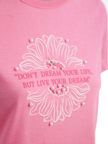 Blusa Manga Curta Feminina Rosa