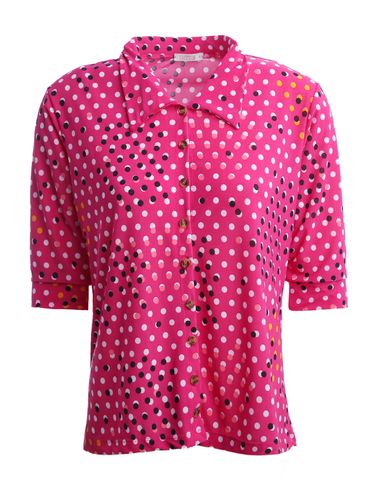 Camisa Manga 3/4 Estampada Feminina Rosa Pink