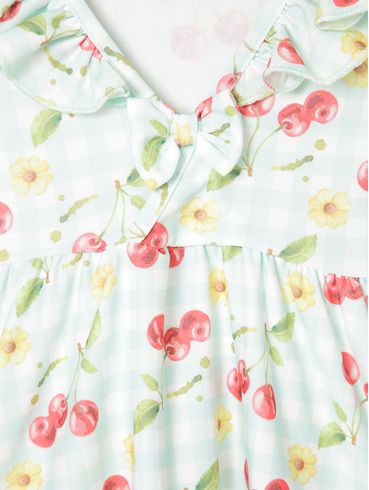 Vestido Estampado Infantil Para Menina - Verde