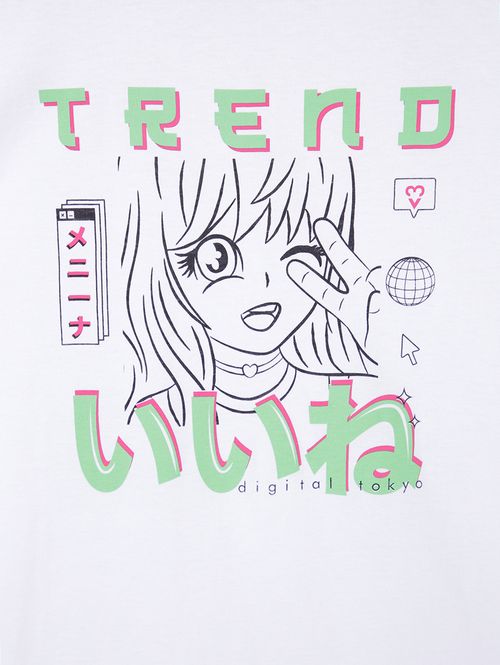 Conjunto Curto Juvenil Para Menina - Branco/Rosa Pink