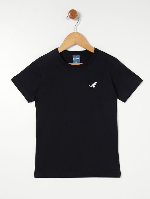 Camiseta Manga Curta Infantil Para Menino - Preto