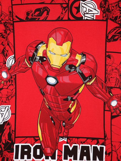 Camiseta Manga Curta Avengers Infantil Para Menino Vermelho