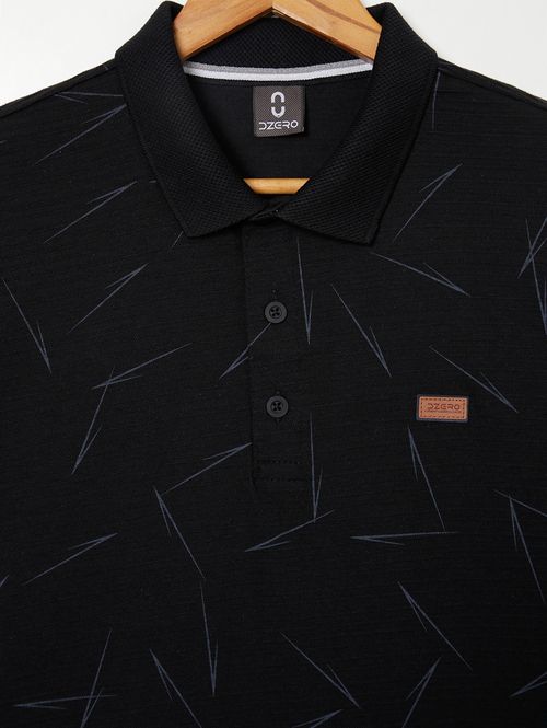 Polo Manga Curta Plus Size Masculina Preto