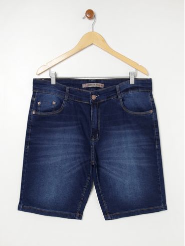 Bermuda Jeans Estonada Plus Size Masculina Azul