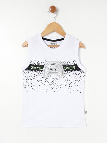 Camiseta Regata Infantil Para Menino - Branco