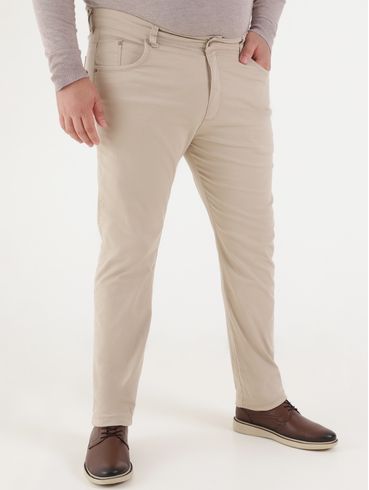 Calça Sarja Mokkai Plus Size Masculina Bege