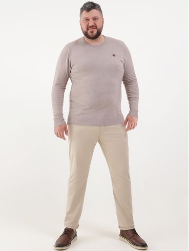 Calça Sarja Mokkai Plus Size Masculina Bege