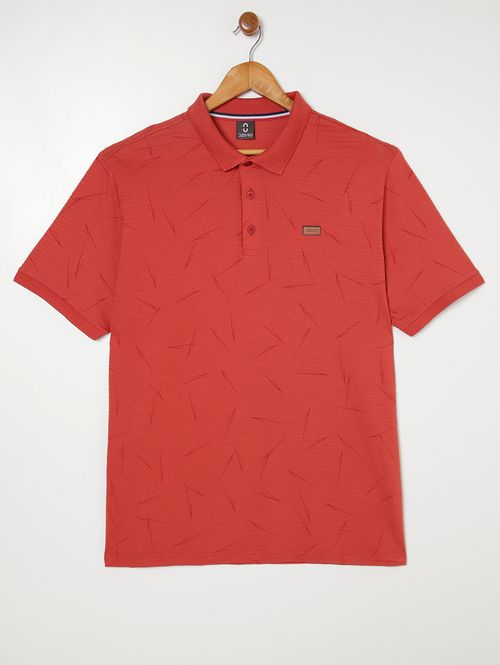 Polo Manga Curta Plus Size Masculina Coral