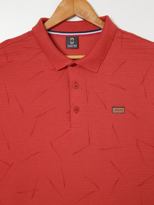 Polo Manga Curta Plus Size Masculina Coral