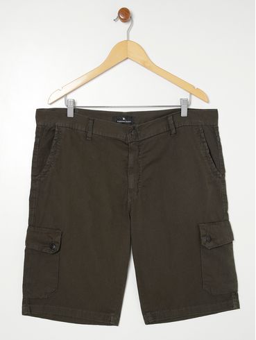 Bermuda Sarja Cargo Plus Size Masculina Verde