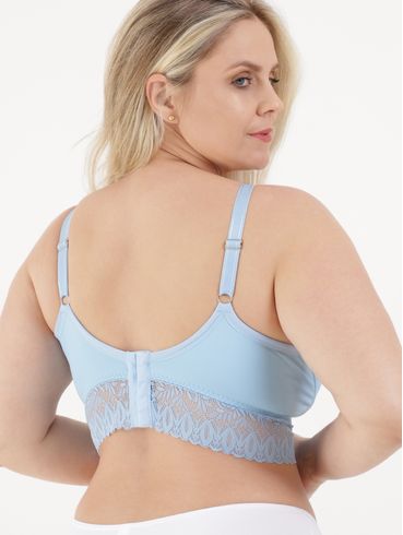 Sutiã com Renda Plus Size Feminino Azul