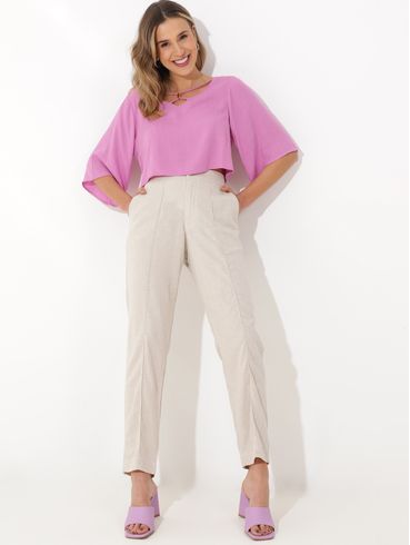 Blusa Manga Curta Autentique Feminina Rosa