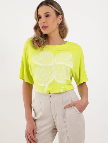 Blusa Manga Curta Feminina Verde