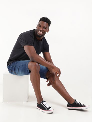 Bermuda Jeans Estonada Masculina Azul