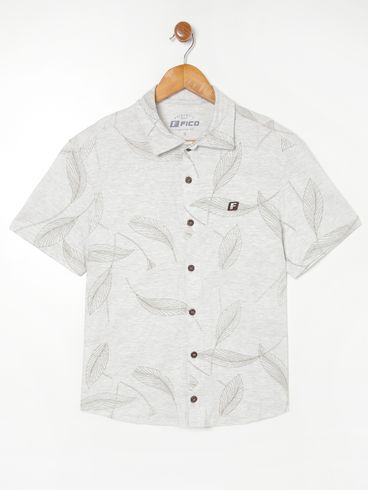 Camisa Manga Curta Estampada Juvenil Para Menino - MESCLA