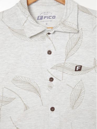 Camisa Manga Curta Estampada Juvenil Para Menino - MESCLA