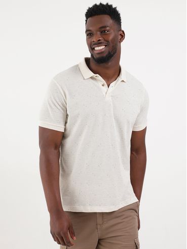 Polo Manga Curta Masculina Off white