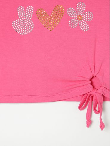 Blusa Manga Curta Juvenil Para Menina PINK