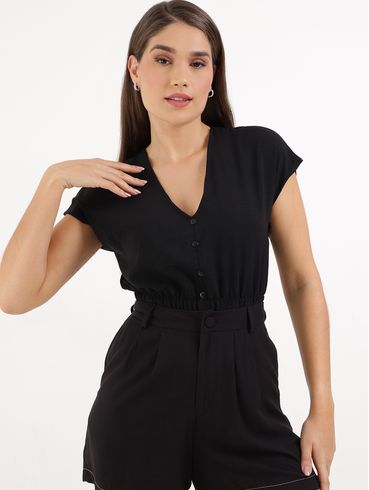 Blusa Cropped Feminina Preto