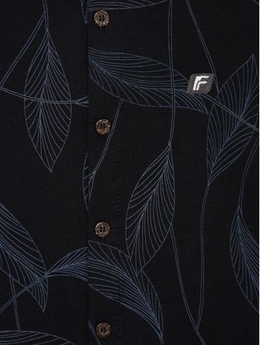 Camisa Manga Curta Estampada Juvenil Para Menino - PRETO