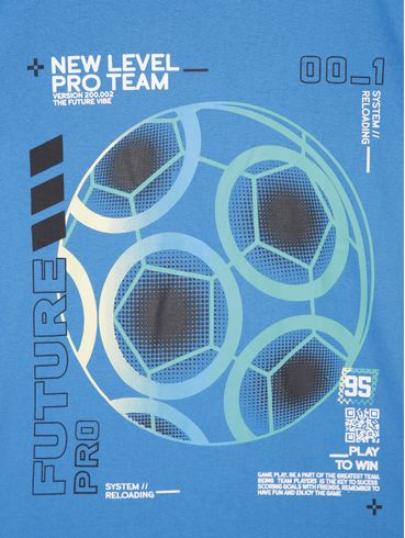 Camiseta Manga Curta Juvenil Para Menino AZUL