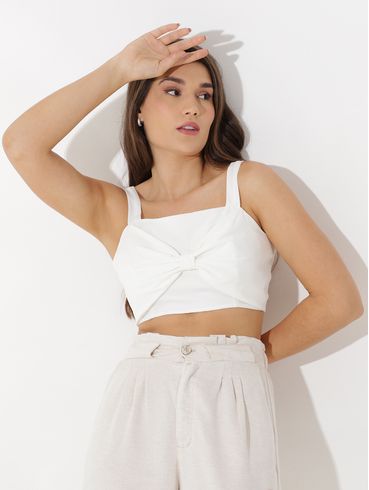 Blusa Cropped Autentique Feminina Branco