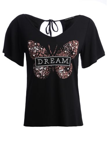 Blusa Manga Curta Feminina PRETO