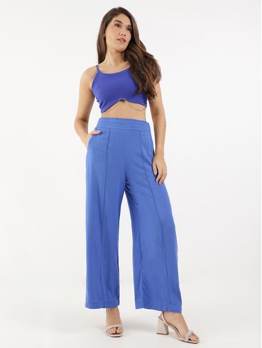 Blusa Cropped Autentique Feminina AZUL