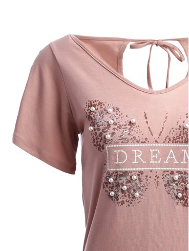 Blusa Manga Curta Feminina NUDE