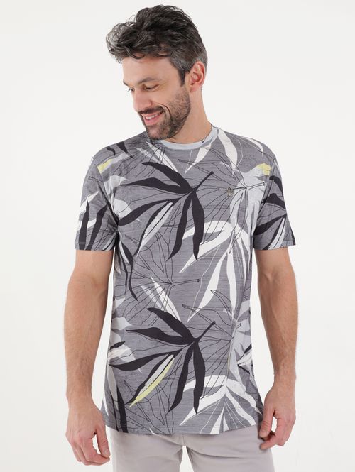 Camiseta Manga Curta Masculina Cinza