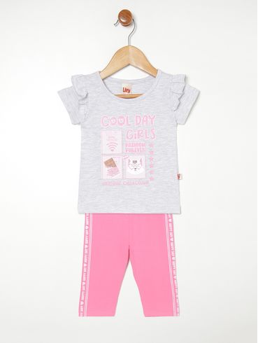 Conjunto Longo Infantil Para Menina - MESCLA/PINK