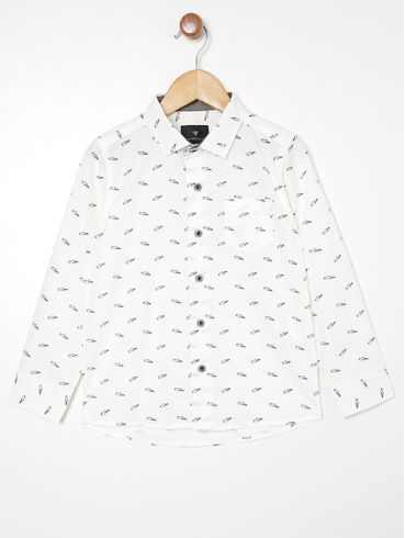 Camisa Manga Longa Infantil Para Menino - BEGE